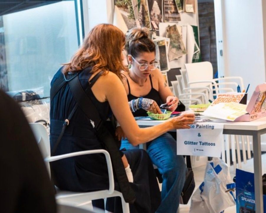 Workshop participant at a table