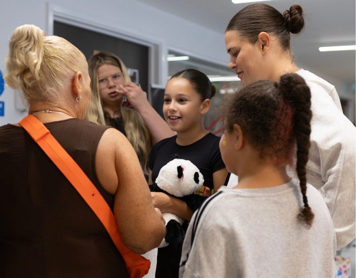Face painting at a community event